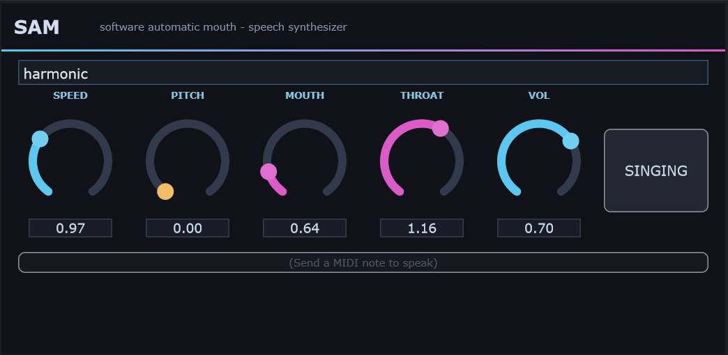 SAM - speech synthesizer