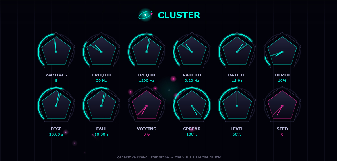Cluster - generative sine-cluster drone